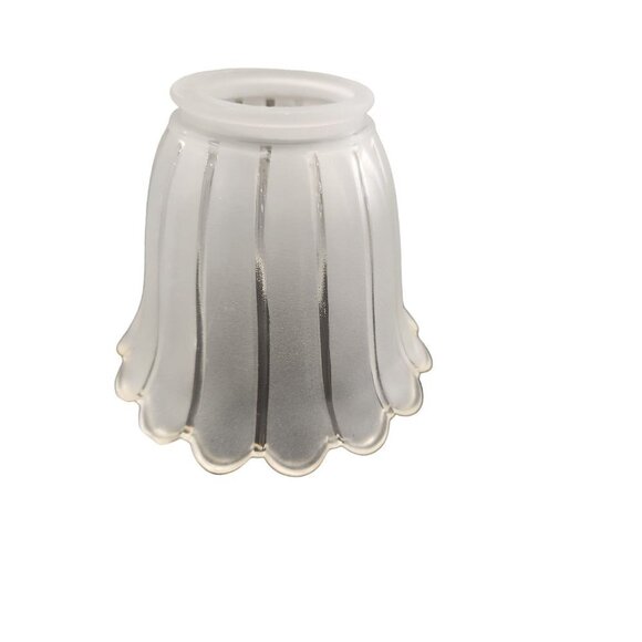 Lamp Bulb Cover, vintage frosted glass scalloped edge lamp shade replacement lig - Picture 7 of 16